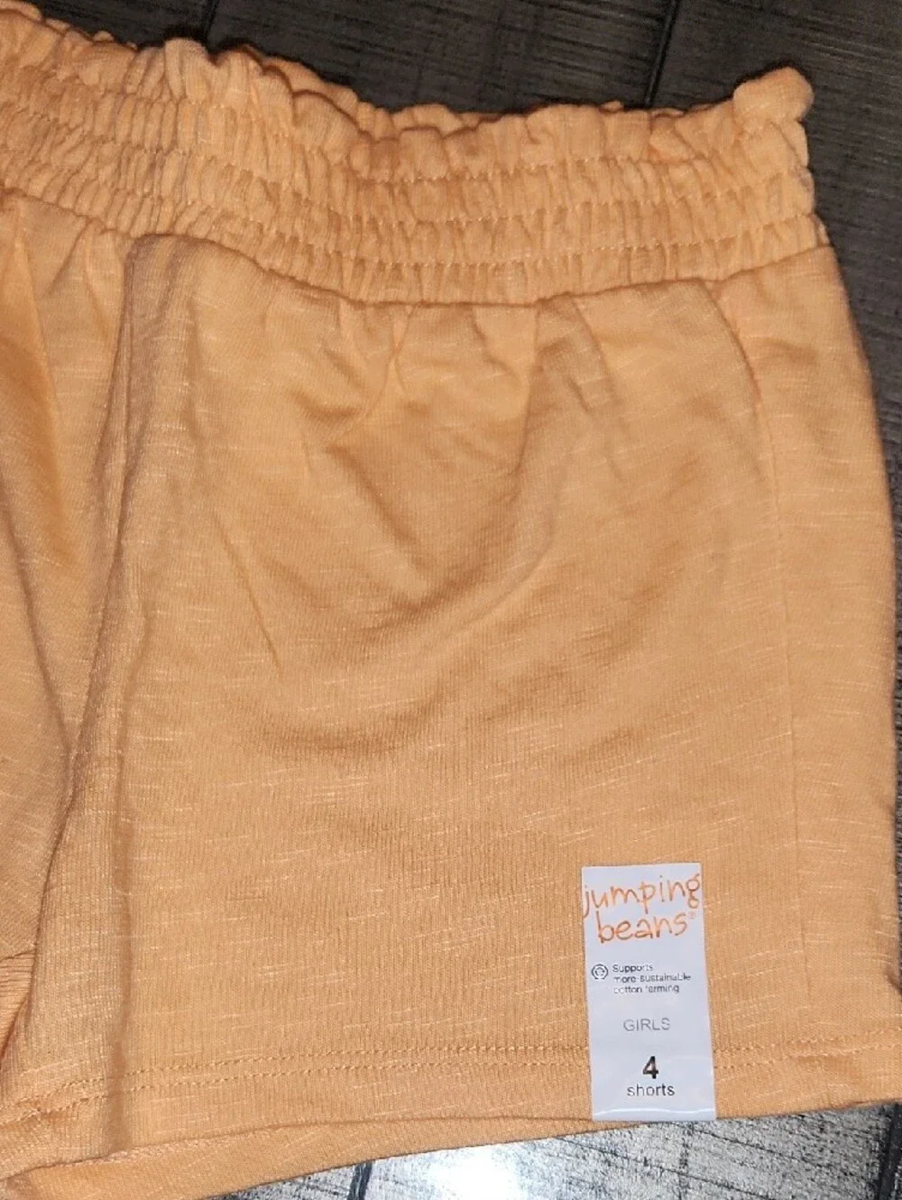NWT jumping beans Peach-Orange Girls' Elastic-Waist Athletic Shorts